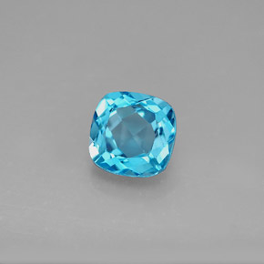 Topaze bleue naturelle coupe coussin, 2,06 ct, VVS-VS