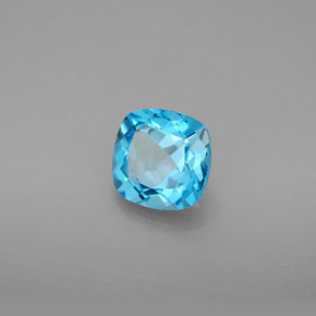 Topaze bleue naturelle coupe coussin, 1,87 ct, VVS-VS