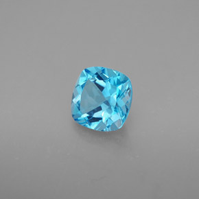 Topaze bleue naturelle coupe coussin, 1,78 ct, VVS-VS