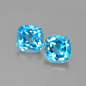 Achetez naturel ct bleu suisse topaze gems, coupe coussin, en provenance brésil chez gemselect. en stock, livraison internationale!