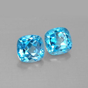 Achetez naturel ct bleu suisse topaze gems, coupe coussin, en provenance brésil chez gemselect. en stock, livraison internationale!