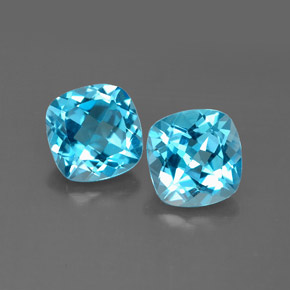 Achetez naturel ct bleue topaze gems, coupe coussin, en provenance brésil chez gemselect. en stock, livraison internationale!