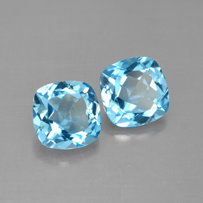 Achetez naturel ct bleue topaze gems, coupe coussin, en provenance brésil chez gemselect. en stock, livraison internationale!
