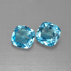Achetez naturel ct bleue topaze gems, coupe coussin, en provenance brésil chez gemselect. en stock, livraison internationale!