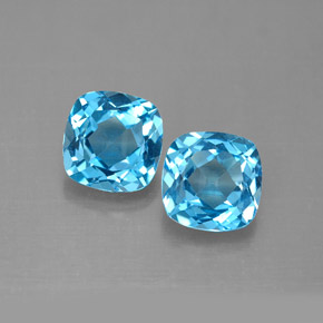Achetez naturel ct bleue topaze gems, coupe coussin, en provenance brésil chez gemselect. en stock, livraison internationale!
