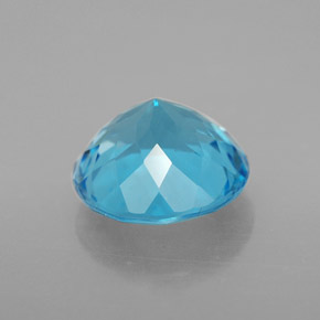 Topaze bleue naturelle coupe roude, 3,42 ct, VVS-VS