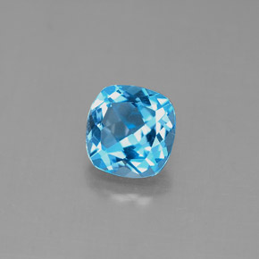 Topaze bleue naturelle coupe coussin, 1,84 ct, VVS-VS