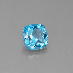 Topaze bleue naturelle coupe coussin, 1,84 ct, VVS-VS
