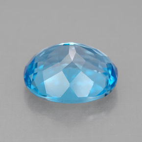 Topaze bleue naturelle coupe ovale, 4,73 ct, VVS-VS