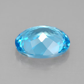 Topaze bleue naturelle coupe ovale, 4,14 ct, VS