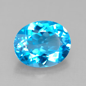 Topaze bleue naturelle coupe ovale, 4,23 ct, VS