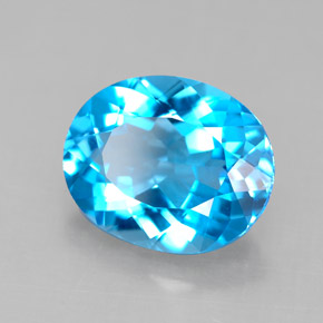 Topaze bleue naturelle coupe ovale, 4,23 ct, VS