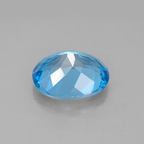 Topaze bleue naturelle coupe ovale, 4,42 ct, VS