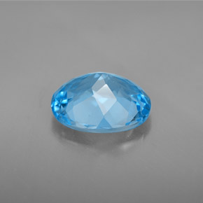 Topaze bleue naturelle coupe ovale, 4,11 ct, VVS
