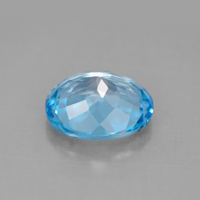 Topaze bleue naturelle coupe ovale, 4,44 ct, VVS-VS