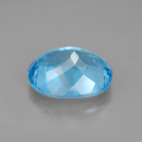 Topaze bleue naturelle coupe ovale, 4,52 ct, VVS-VS