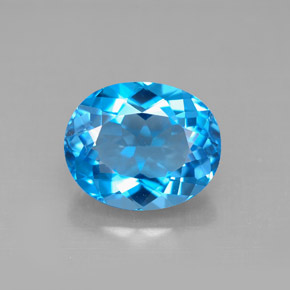 Topaze bleue naturelle coupe ovale, 4,66 ct, VVS-VS