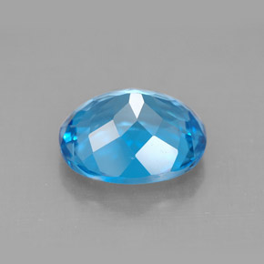 Topaze bleue naturelle coupe ovale, 4,66 ct, VVS-VS
