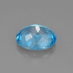 Topaze bleue naturelle coupe ovale, 4,57 ct, VVS-VS