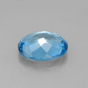 Topaze bleue naturelle coupe ovale, 4,15 ct, VVS-VS