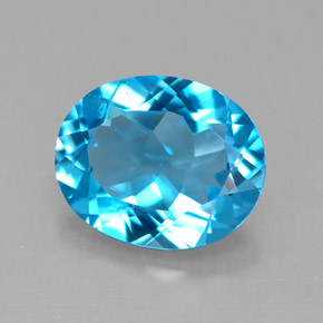Topaze bleue naturelle coupe ovale, 3,65 ct, VS
