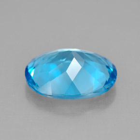 Topaze bleue naturelle coupe ovale, 3,65 ct, VS