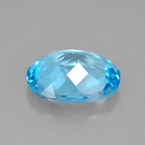 Topaze bleue naturelle coupe ovale, 3,82 ct, VS