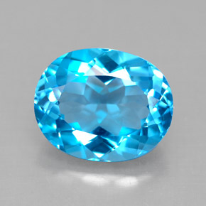 Topaze bleue naturelle coupe ovale, 4,73 ct, VVS-VS