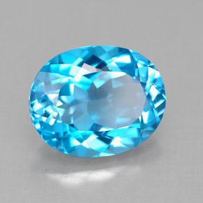Topaze bleue naturelle coupe ovale, 4,73 ct, VVS-VS