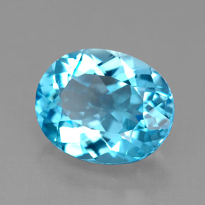 Topaze bleue naturelle coupe ovale, 4,55 ct, VS