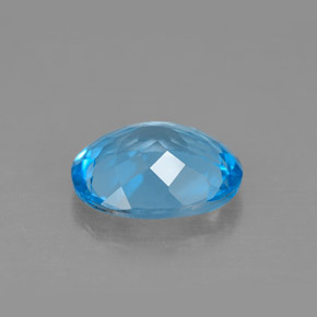Topaze bleue naturelle coupe ovale, 2,87 ct, VS