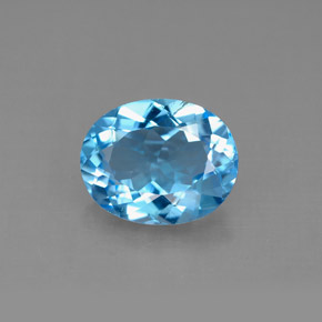 Topaze bleue naturelle coupe ovale, 2,94 ct, VS