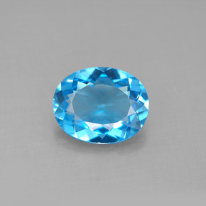 Topaze bleue naturelle coupe ovale, 2,71 ct, VVS-VS