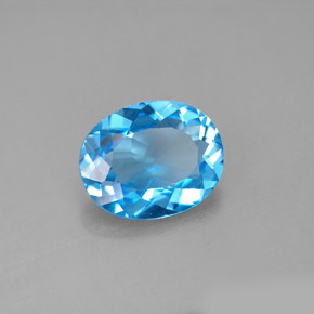 Topaze bleue naturelle coupe ovale, 2,71 ct, VVS-VS