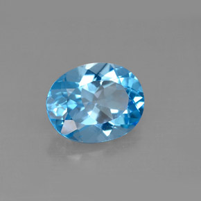 Topaze bleue naturelle coupe ovale, 2,90 ct, VS