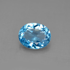 Topaze bleue naturelle coupe ovale, 2,81 ct, VS