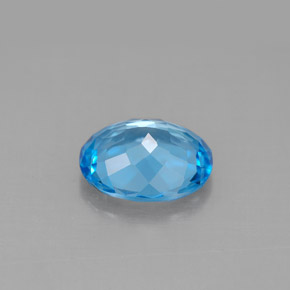 Topaze bleue naturelle coupe ovale, 3,02 ct, VVS-VS