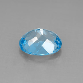 Topaze bleue naturelle coupe ovale, 3,32 ct, VS
