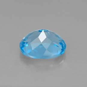 Topaze bleue naturelle coupe ovale, 3,54 ct, VS