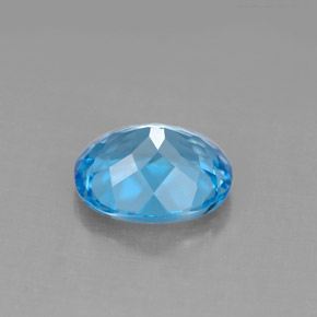 Topaze bleue naturelle coupe ovale, 3,22 ct, VS