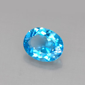 Topaze bleue naturelle coupe ovale, 3,20 ct, VS