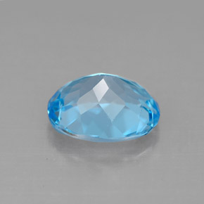 Topaze bleue naturelle coupe ovale, 3,23 ct, VVS-VS