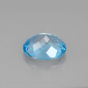 Topaze bleue naturelle coupe ovale, 3,36 ct, VVS-VS