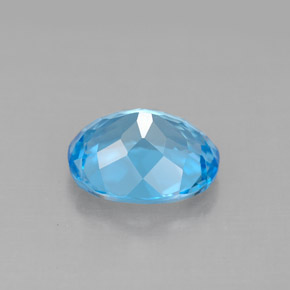 Topaze bleue naturelle coupe ovale, 3,31 ct, VVS-VS