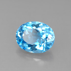 Topaze bleue naturelle coupe ovale, 3,59 ct, VVS-VS
