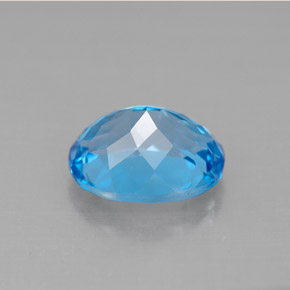 Topaze bleue naturelle coupe ovale, 3,43 ct, VVS-VS