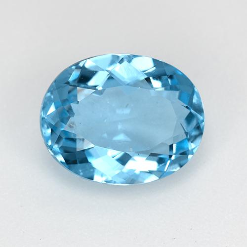 Topaze bleue naturelle coupe ovale, 2,97 ct, VS