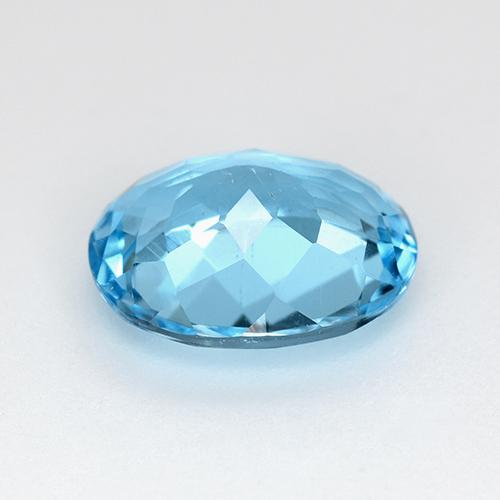 Topaze bleue naturelle coupe ovale, 2,97 ct, VS