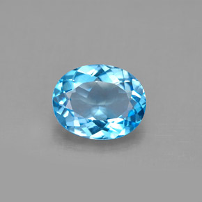 Topaze bleue naturelle coupe ovale, 2,90 ct, VS