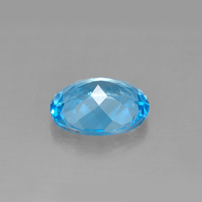 Topaze bleue naturelle coupe ovale, 2,90 ct, VS